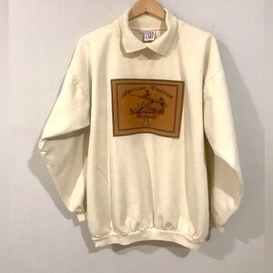 LYNN & ME USA Baseball Mens Sweatshirt Unisex Organic look Size L- XL